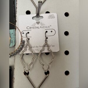 Crystal Avenue Sparkling Silver Drop Earrings